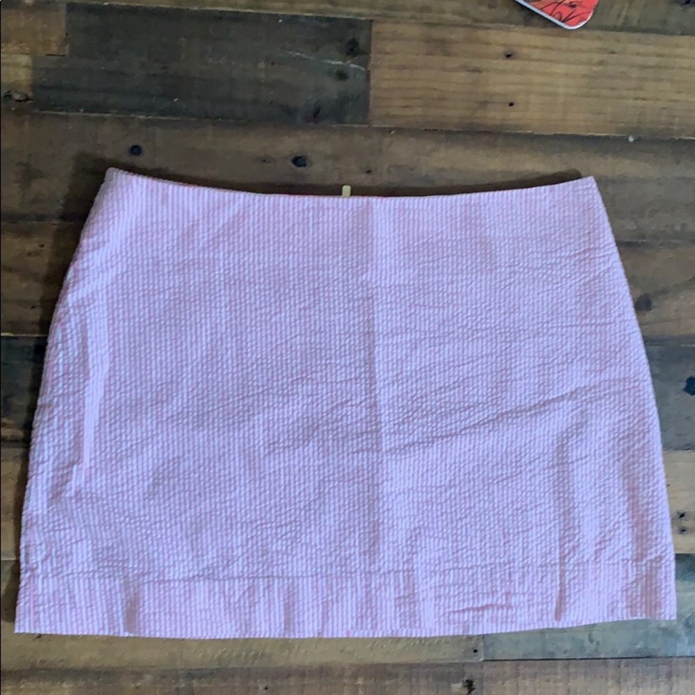 Pink/White Lilly Pulitzer seersucker mini skirt